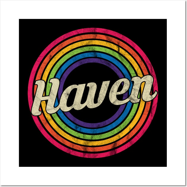 Haven - Retro Rainbow Faded-Style Wall Art by MaydenArt